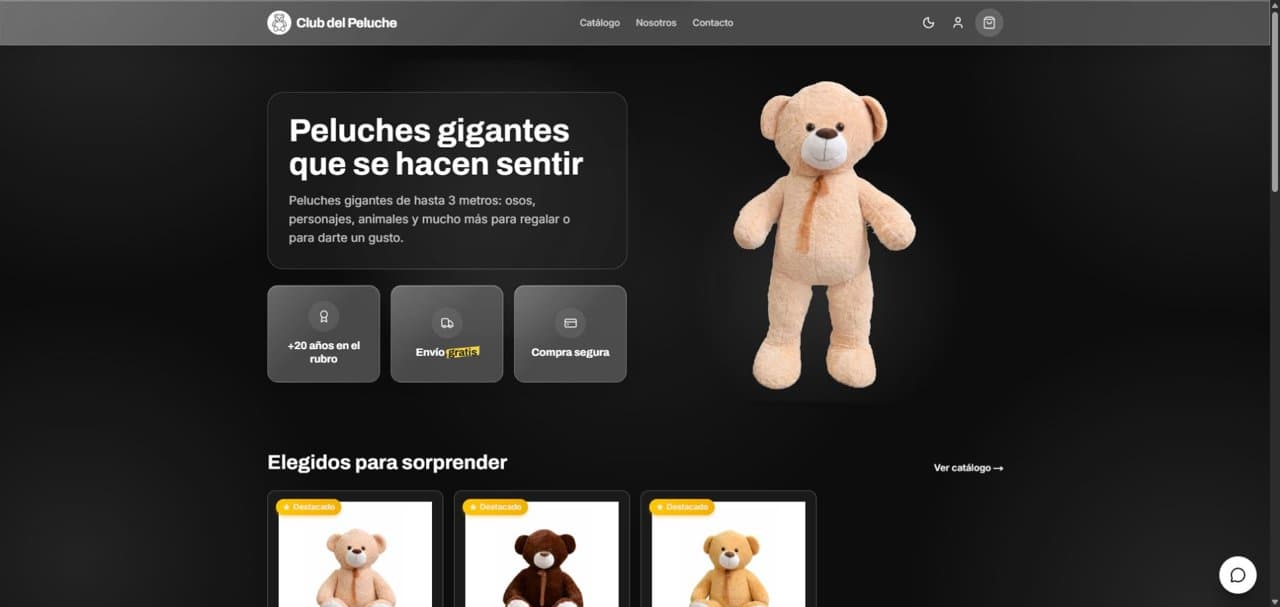 Captura real de Club del Peluche